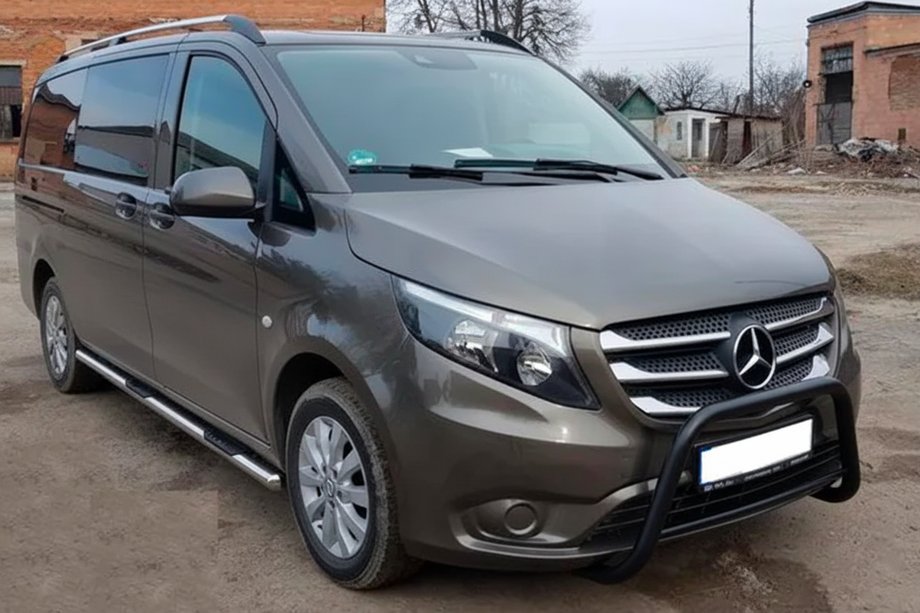 Mercedes Vito/V-class W447 2014- гг. Кенгурятник WT006 Black (нерж.) Image