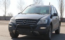 Mercedes ML W164 2005-2011 гг. Передняя защита WT006 Black (нерж) фото 3