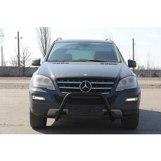 Передняя защита WT006 Black (нерж) Mercedes ML W164 2005-2011 гг. фото 1