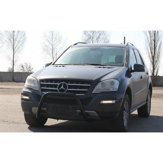 Передняя защита WT006 Black (нерж) Mercedes ML W164 2005-2011 гг. фото 3