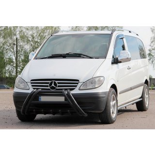 Кенгурятник Kelebek WT011 Black (нерж.) Mercedes Viano 2004-2014 гг. фото 3