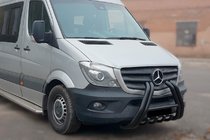 Mercedes Sprinter W906 2006–2018 гг. Кенгурятник F1-01 Black (2013-2018, нерж.) фото 1