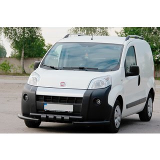 Передняя защита Shark Black (нерж) Fiat Fiorino/Qubo 2008-2024 гг. фото 1
