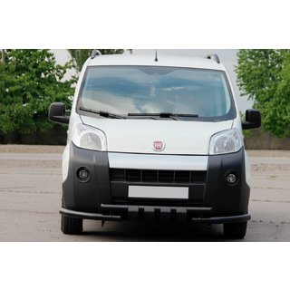 Передняя защита Shark Black (нерж) Fiat Fiorino/Qubo 2008-2024 гг. фото 2