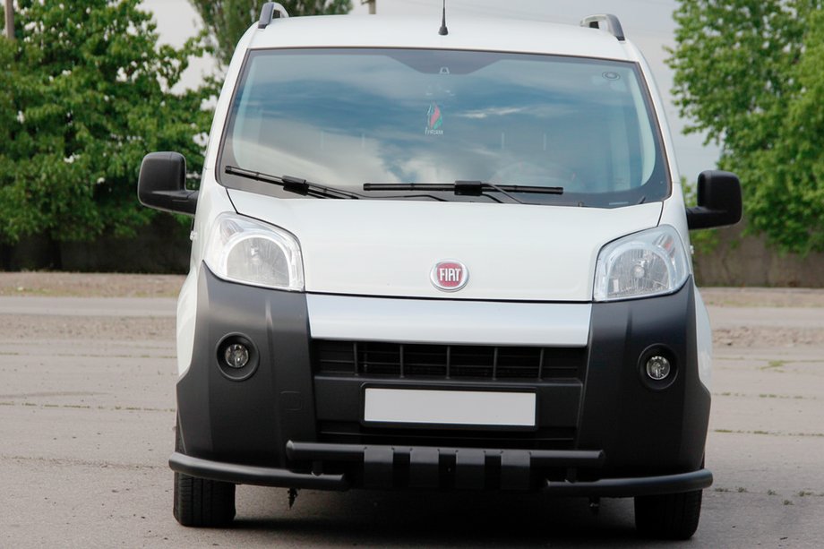 Fiat Fiorino/Qubo 2008-2024 гг. Передняя защита Shark Black (нерж) Фото 2
