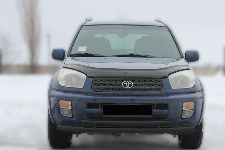 Toyota Rav 4 2001-2005 гг. Передняя защита ST014-1 Black (нерж) Image