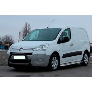 Кенгурятник WT022 Black (нерж.) Peugeot Partner Tepee 2008-2018 гг. фото 2