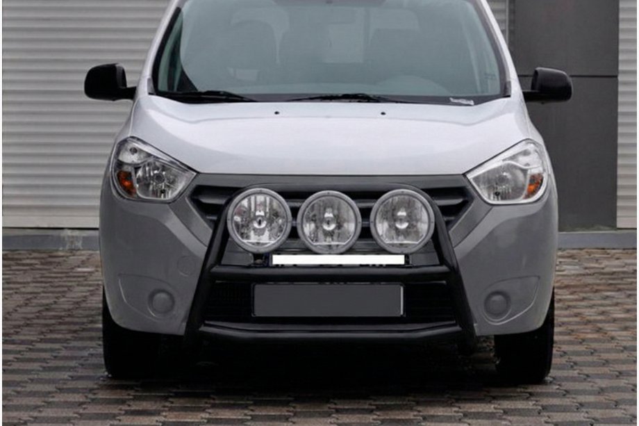 Renault Dokker 2013-2022 гг. Кенгурятник WT022 Black (нерж.) Image