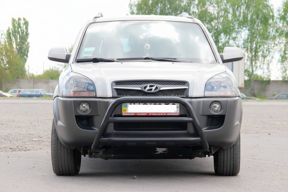 Hyundai Tucson JM 2004- гг. Кенгурятник WT022 Black (нерж.) Image