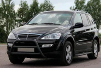 SsangYong Kyron 2005-2014 гг. Кенгурятник WT022 Black (нерж) фото 1