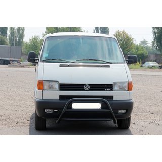 Кенгурятник WT022 Black (нерж) Volkswagen T4 Transporter 1990-2003 гг. фото 1