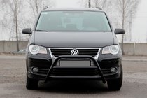 Volkswagen Touran 2003-2010 гг. Кенгурятник WT022 Black (нерж) фото 2