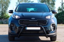 Kia Sportage 2015-2021 гг. Кенгурятник WT023 Black (нерж) фото 1