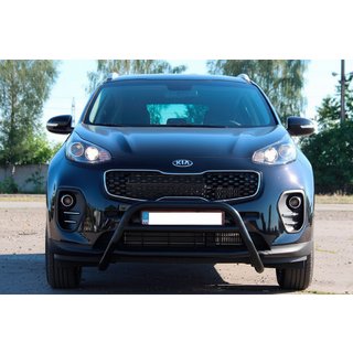 Кенгурятник WT023 Black (нерж) Kia Sportage 2015-2021 гг. фото 1