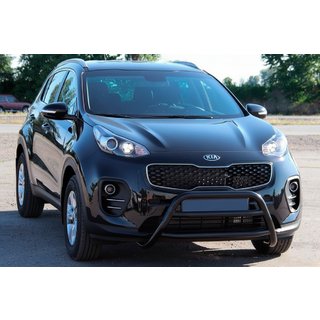 Кенгурятник WT023 Black (нерж) Kia Sportage 2015-2021 гг. фото 2
