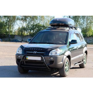 Кенгурятник WT025 Black (нерж.) Hyundai Tucson JM 2004- гг. фото 2