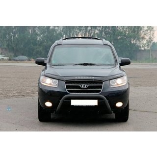Кенгурятник WT007 Black (нерж.) Hyundai Santa Fe 2 2006-2012 гг. фото 1