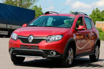 Dacia Sandero 2013-2020 гг. Передняя дуга WT007 Black (нерж.) фото 2