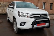 Toyota Hilux 2015- гг. Кенгурятник WT007 Black (нерж) фото 2