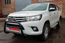 Toyota Hilux 2015- гг. Кенгурятник WT007 Black (нерж) фото 4