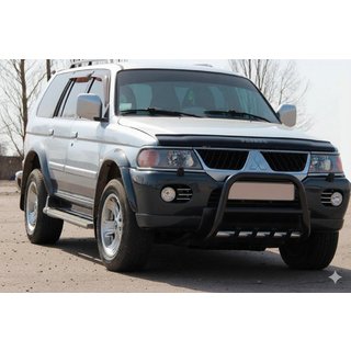 Кенгурятник QT006 Black (нерж) Mitsubishi Pajero Sport 1996-2007 гг. фото 2