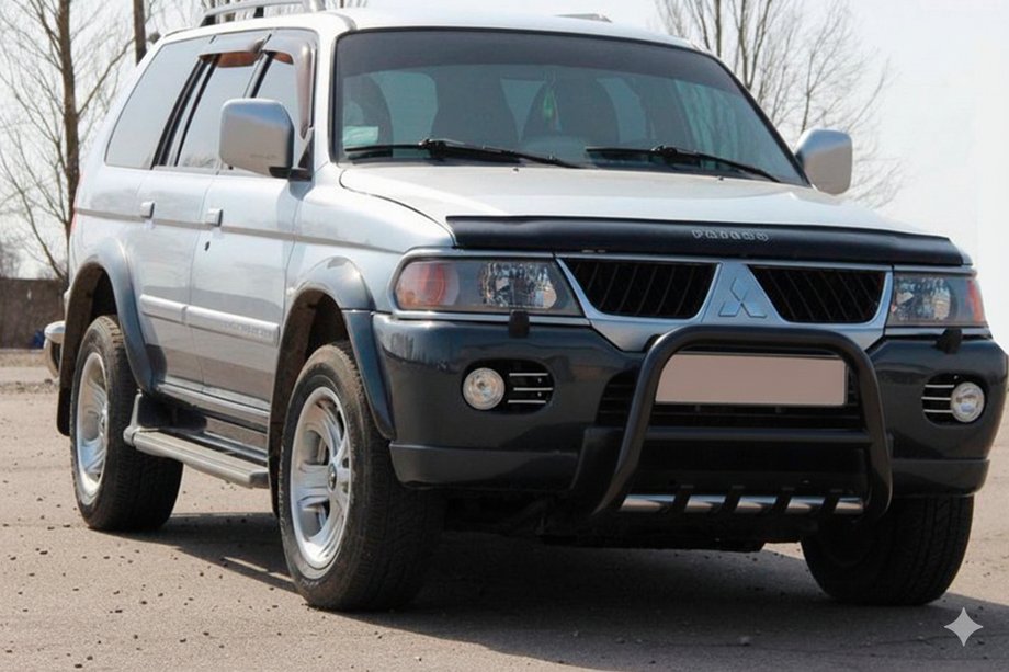Mitsubishi Pajero Sport 1996-2007 гг. Кенгурятник QT006 Black (нерж) Фото 2