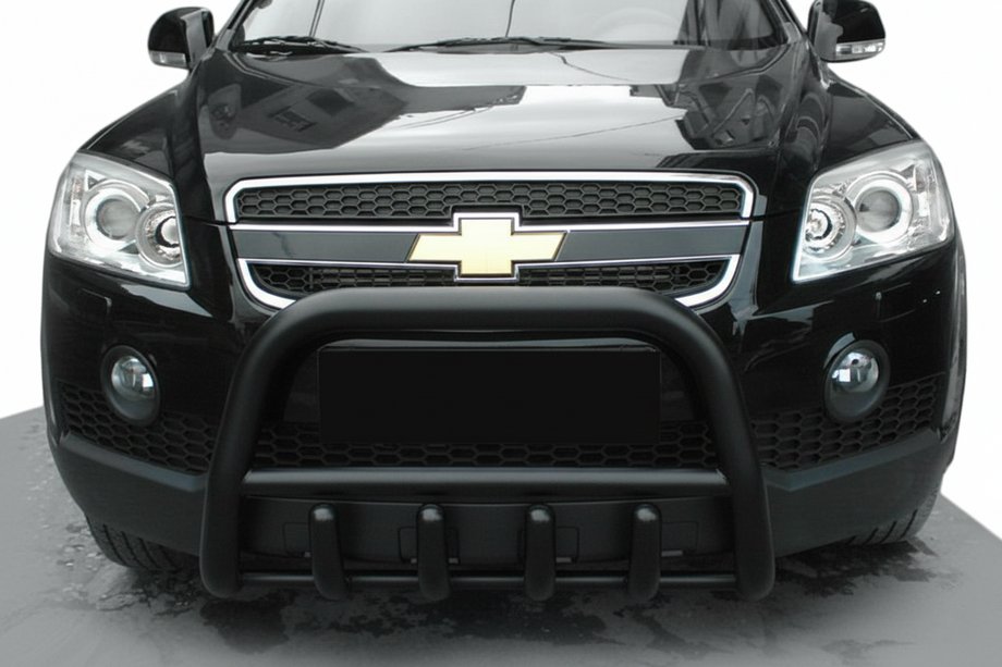 Chevrolet Captiva 2006-2019 гг. Передняя дуга QT006 Black (нерж.) Image