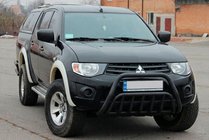 Mitsubishi L200 2006-2015 гг. Кенгурятник Black (нерж.) фото 2