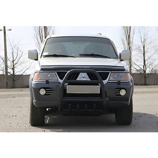 Кенгурятник QT007 Black (нерж) Mitsubishi Pajero Sport 1996-2007 гг. фото 3