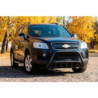 Передняя дуга WT002 Black (нерж.) Chevrolet Captiva 2006-2019 гг. фото 2