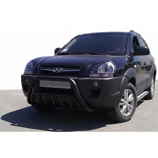 Кенгурятник WT002 Black (нерж.) Hyundai Tucson JM 2004- гг. фото 1