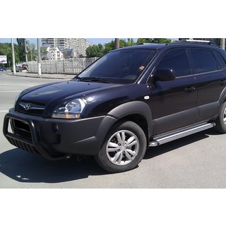 Кенгурятник WT002 Black (нерж.) Hyundai Tucson JM 2004- гг. фото 2