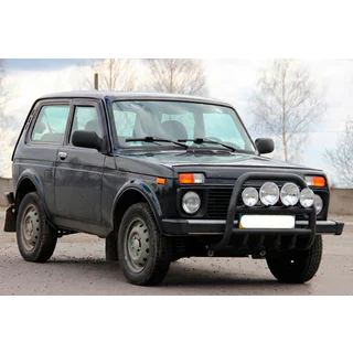 Кенгурятник QT007 Black (нерж.) Lada Niva и Urban 1977- гг. фото 3
