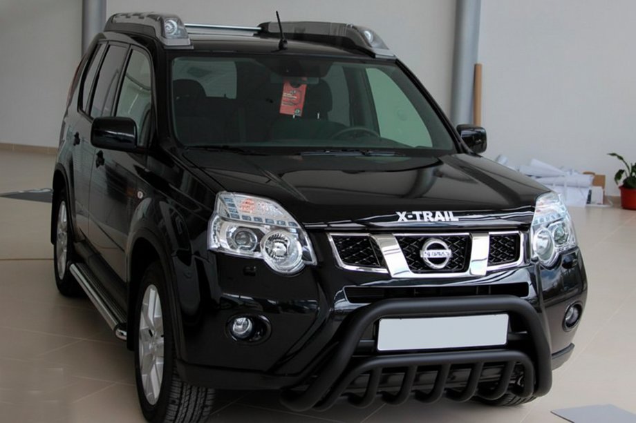 Nissan X-trail T31 2007-2014 гг. Передняя защита WT002 Black (нерж) Фото 1