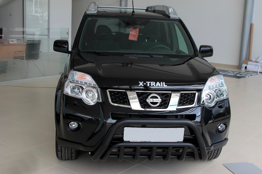 Nissan X-trail T31 2007-2014 гг. Передняя защита WT002 Black (нерж) Фото 4