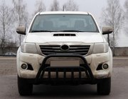 Toyota Hilux 2006-2015 гг. Кенгурятник WT002 Black (нерж.) фото 1