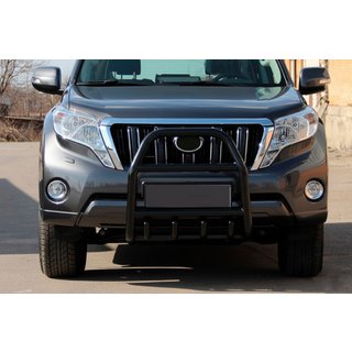 Кенгурятник QT007 Black (нерж) Toyota Land Cruiser Prado 150 2009-2023 гг. фото 1