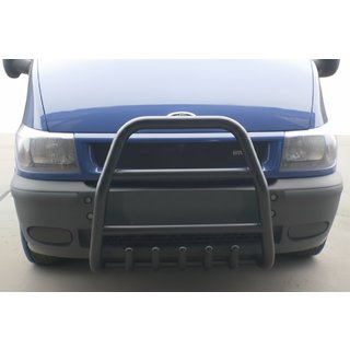 Кенгурятник QT007 Black (2000-2006, нерж.) Ford Transit 2000–2014 гг.