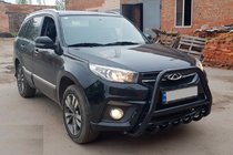 Chery Tiggo 3 2005- гг. Кенгурятник WT009 Black (нерж) фото 2