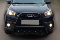 Chery Tiggo 3 2005- гг. Кенгурятник WT009 Black (нерж) фото 1