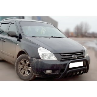 Передняя дуга WT002 Black (2006-2013, нерж.) Kia Carnival 2002-2013 гг. фото 2
