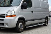 Opel Movano 2004-2010 гг. Боковые Подножки Tayga (2 шт., Алюминий) фото 1