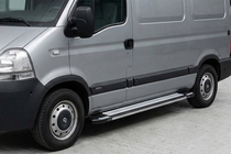Opel Movano 2004-2010 гг. Боковые Подножки Rainbow (2 шт., Алюминий) фото 1