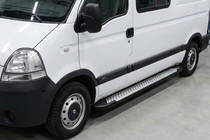Opel Movano 2004-2010 гг. Боковые пороги Allmond Grey (2 шт., алюминий) фото 1