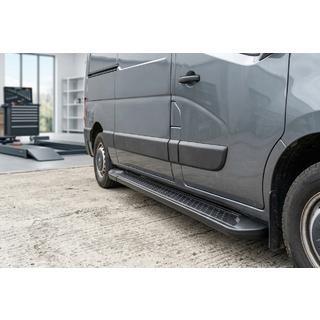 Боковые Подножки Allmond Black (2 шт., Алюминий) Opel Movano 2010-2021 гг. фото 1