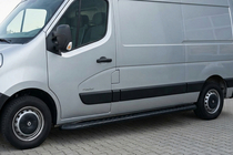 Opel Movano 2010-2021 гг. Боковые пороги Bosphorus Black (2 шт., алюминий) фото 1