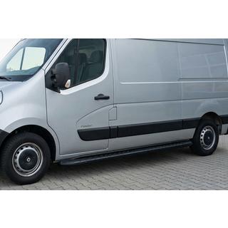 Боковые пороги Bosphorus Black (2 шт., алюминий) Opel Movano 2010-2021 гг. фото 1