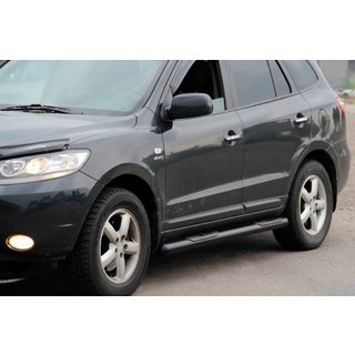 Боковые трубы B3 Black (2 шт., нерж. сталь) Hyundai Santa Fe 2 2006-2012 гг. фото 1