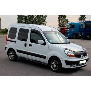 Боковые трубы Black (2 шт., нержавейка) Renault Kangoo 1998-2008 гг. фото 1