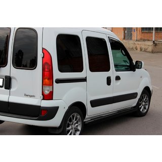 Боковые трубы Black (2 шт., нержавейка) Renault Kangoo 1998-2008 гг. фото 3